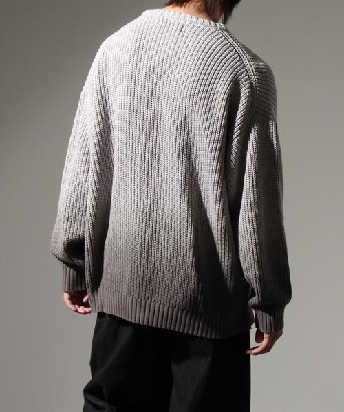 Art re A select（アトリエセレクト）の「Gradation Oversized Spring Knit/グラデーションオーバーサイズスプリングニット（ニット/セーター・メンズ・チャコールグレー/ブルー/ライトグレー・M/L）」の14枚目の写真