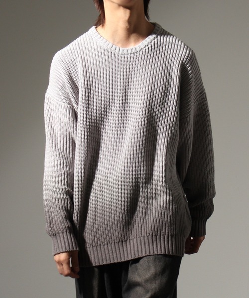 Art re A select（アトリエセレクト）の「Gradation Oversized Spring Knit/グラデーションオーバーサイズスプリングニット（ニット/セーター・メンズ・チャコールグレー/ブルー/ライトグレー・M/L）」の11枚目の写真
