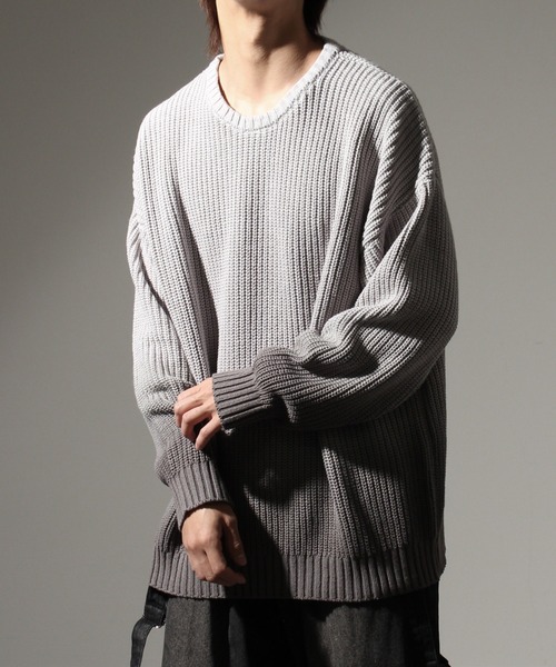 Art re A select（アトリエセレクト）の「Gradation Oversized Spring Knit/グラデーションオーバーサイズスプリングニット（ニット/セーター・メンズ・チャコールグレー/ブルー/ライトグレー・M/L）」の12枚目の写真