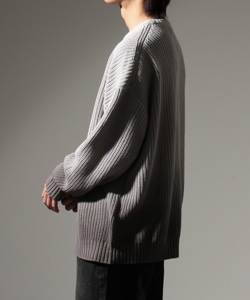 Art re A select（アトリエセレクト）の「Gradation Oversized Spring Knit/グラデーションオーバーサイズスプリングニット（ニット/セーター・メンズ・チャコールグレー/ブルー/ライトグレー・M/L）」の13枚目の写真