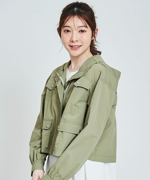 31 Sons de mode(トランテアン ソン ドゥ モード)の「マウンテンパーカー(マウンテンパーカー・レディース・カーキ/オフホワイト/ネイビー・36)」の1枚目の写真