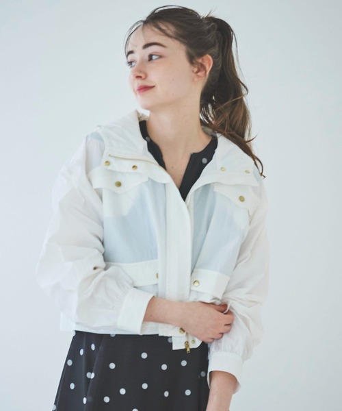 31 Sons de mode(トランテアン ソン ドゥ モード)の「マウンテンパーカー(マウンテンパーカー・レディース・カーキ/オフホワイト/ネイビー・36)」の5枚目の写真