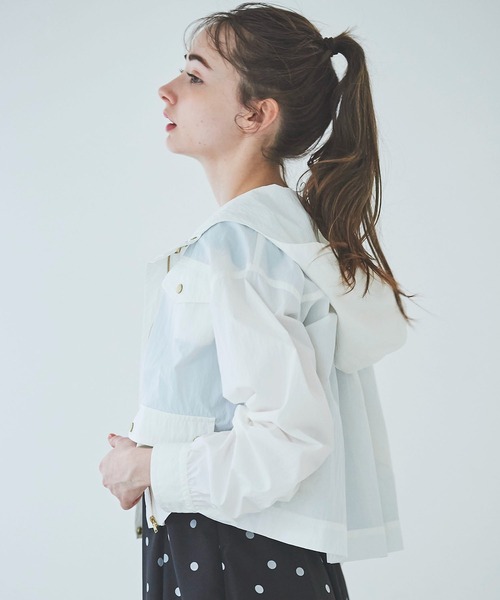 31 Sons de mode(トランテアン ソン ドゥ モード)の「マウンテンパーカー(マウンテンパーカー・レディース・カーキ/オフホワイト/ネイビー・36)」の9枚目の写真