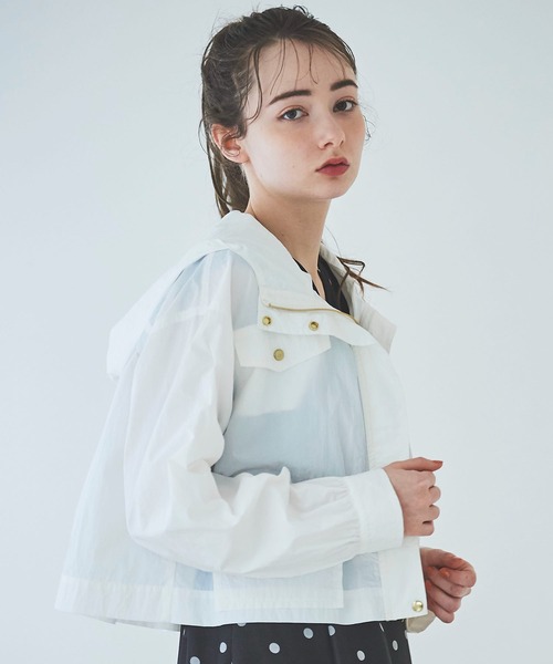 31 Sons de mode(トランテアン ソン ドゥ モード)の「マウンテンパーカー(マウンテンパーカー・レディース・カーキ/オフホワイト/ネイビー・36)」の7枚目の写真