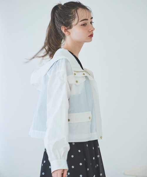 31 Sons de mode(トランテアン ソン ドゥ モード)の「マウンテンパーカー(マウンテンパーカー・レディース・カーキ/オフホワイト/ネイビー・36)」の11枚目の写真