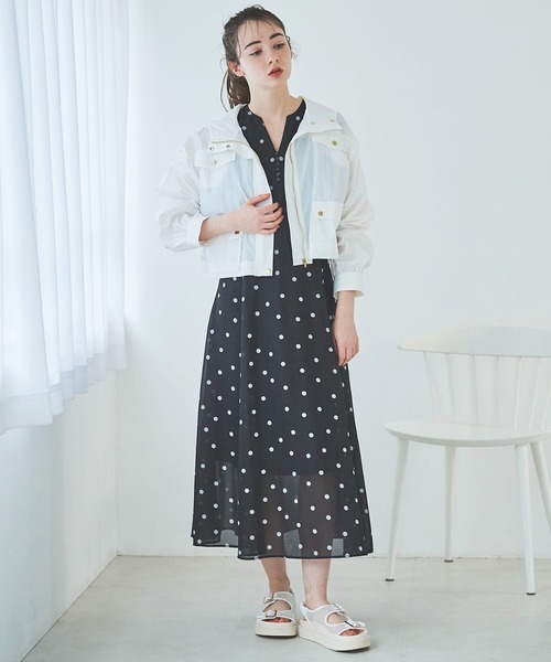 31 Sons de mode(トランテアン ソン ドゥ モード)の「マウンテンパーカー(マウンテンパーカー・レディース・カーキ/オフホワイト/ネイビー・36)」の13枚目の写真