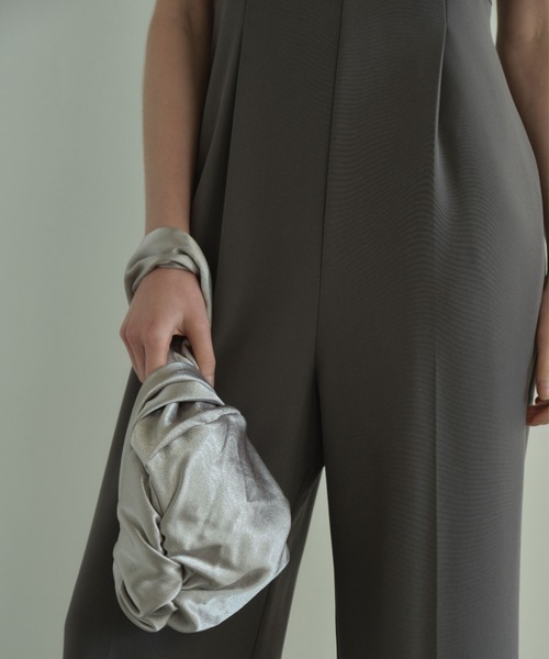 andresd ダブルクロスオールインワンドレス チャコールグレー M ANDRESD（アンドレスド）ダブルクロスオールインワンドレス