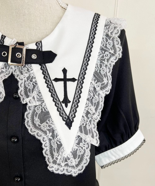 MA*RS（アメーバーマーズ）の「BIG襟クロス刺繍ブラウス（シャツ/ブラウス・レディース・ホワイト/ブラック・FREE）」の20枚目の写真