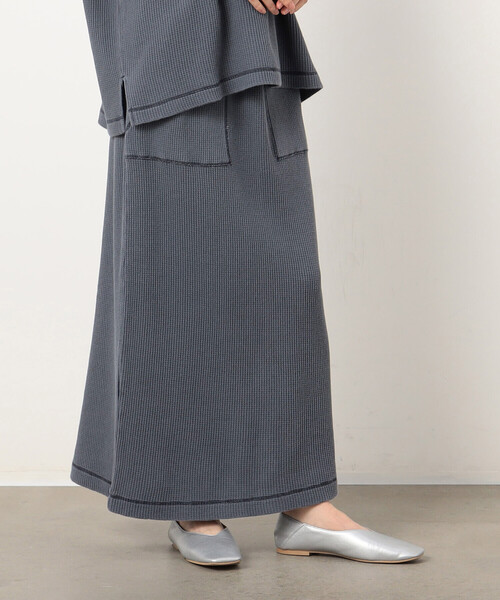ONIGIRI（オニギリ）の「ワッフルピグメント スカート / セットアップ対応（スカート・レディース・チャコール/ブルー/アイボリー・FREE）」の15枚目の写真