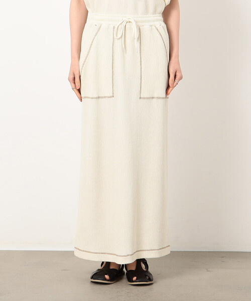 ONIGIRI（オニギリ）の「ワッフルピグメント スカート / セットアップ対応（スカート・レディース・チャコール/ブルー/アイボリー・FREE）」の16枚目の写真