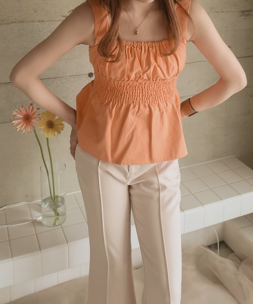 mideal(マイディール)の「canvas cami tops / キャンバスキャミtops(キャミソール・レディース・ピンク/オレンジ/イエロー・FREE)」の3枚目の写真