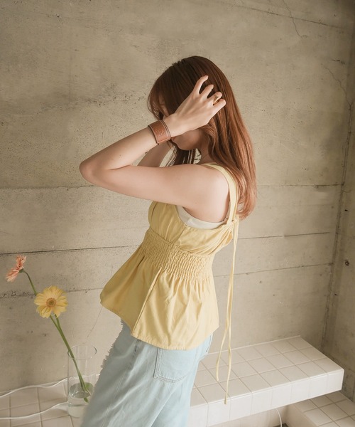 mideal(マイディール)の「canvas cami tops / キャンバスキャミtops(キャミソール・レディース・ピンク/オレンジ/イエロー・FREE)」の5枚目の写真