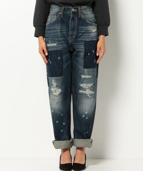 Another Edition（アナザーエディション）の「デニムリメイクパンツ/AEBC DNM ﾘﾒｲｸ PT◆（デニムパンツ・レディース・ターコイズブルー/ネイビー・MEDIUM/SMALL）」の11枚目の写真