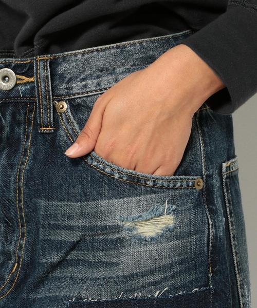 Another Edition（アナザーエディション）の「デニムリメイクパンツ/AEBC DNM ﾘﾒｲｸ PT◆（デニムパンツ・レディース・ターコイズブルー/ネイビー・MEDIUM/SMALL）」の4枚目の写真