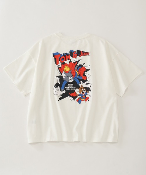 Tom&Jerry(トムアンドジェリー)の「【Tom & Jerry/トム & ジェリー】アートワークデザイン ワイド半袖クルーネックTシャツ(Tシャツ/カットソー・レディース・オフホワイト/ピンク/グリーン/クリーム・M/L)」の2枚目の写真