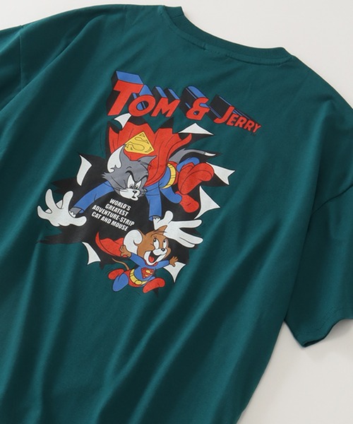 Tom&Jerry(トムアンドジェリー)の「【Tom & Jerry/トム & ジェリー】アートワークデザイン ワイド半袖クルーネックTシャツ(Tシャツ/カットソー・レディース・オフホワイト/ピンク/グリーン/クリーム・M/L)」の14枚目の写真