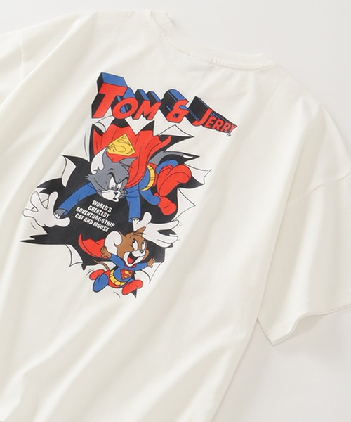 Tom&Jerry(トムアンドジェリー)の「【Tom & Jerry/トム & ジェリー】アートワークデザイン ワイド半袖クルーネックTシャツ(Tシャツ/カットソー・レディース・オフホワイト/ピンク/グリーン/クリーム・M/L)」の10枚目の写真