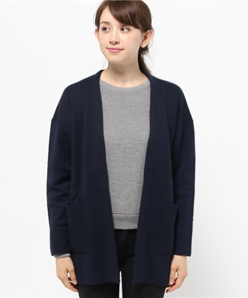 SEVENDAYS=SUNDAY（セブンデイズサンデイ）の「ミラノリブ　カーディガン（カーディガン/ボレロ・レディース・オフホワイト/カーキ/ネイビー/ワインレッド/ブラウン・FREE）」の6枚目の写真
