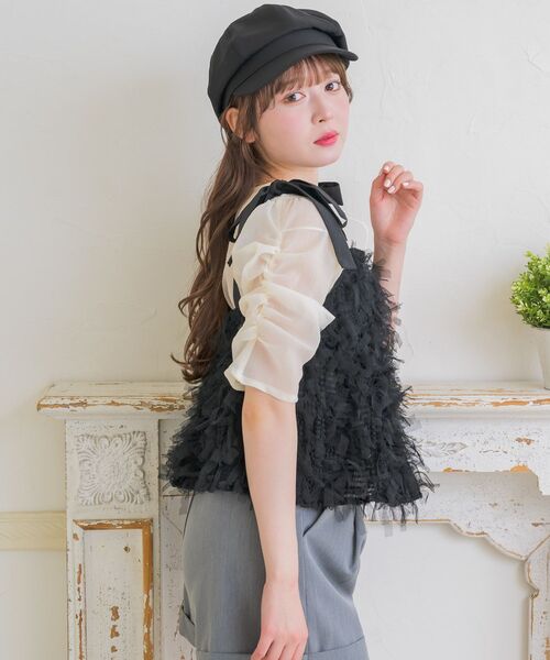 casita(RETRO GIRL)（カシータ）の「キャスケット（ハット・レディース・オフホワイト/ブラック系その他/ブラック・ONE SIZE）」の10枚目の写真