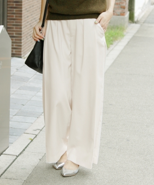 JOURNAL STANDARD（ジャーナルスタンダード）の「ウールトロタックワイドパンツ#（その他パンツ・レディース・チャコールグレー/ベージュ/ネイビー・40/36/38）」の2枚目の写真