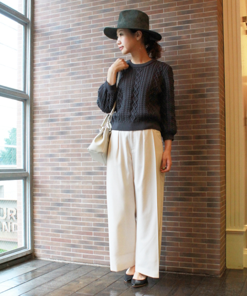 JOURNAL STANDARD（ジャーナルスタンダード）の「ウールトロタックワイドパンツ#（その他パンツ・レディース・チャコールグレー/ベージュ/ネイビー・40/36/38）」の16枚目の写真