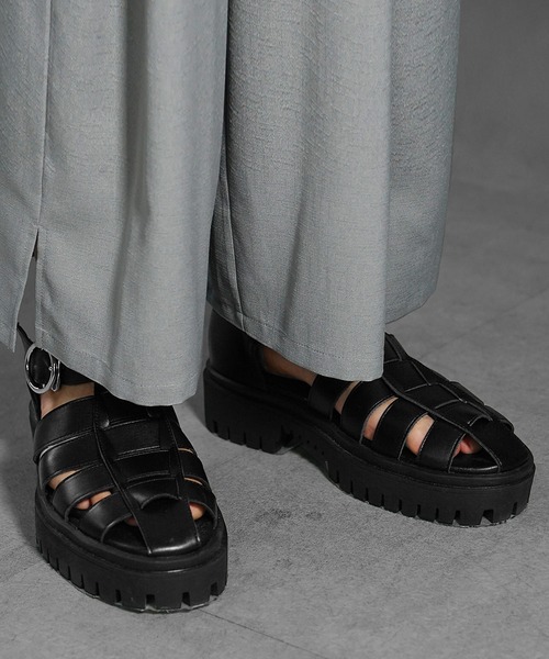 MinoriTY（マイノリティ）の「厚底タンクソールグルカサンダル（サンダル・メンズ・ブラック・S/M/L）」の6枚目の写真