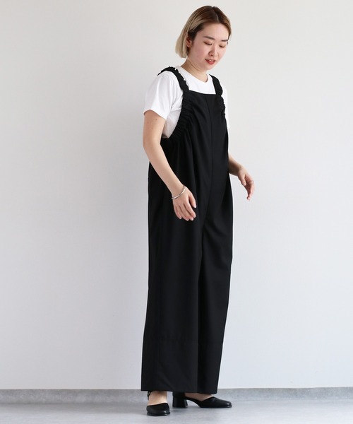 cepo（セポ）の「アームギャザーロンパース（つなぎ/オールインワン・レディース・ブラック/グレー・M）」の10枚目の写真