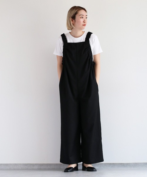 cepo（セポ）の「アームギャザーロンパース（つなぎ/オールインワン・レディース・ブラック/グレー・M）」の11枚目の写真