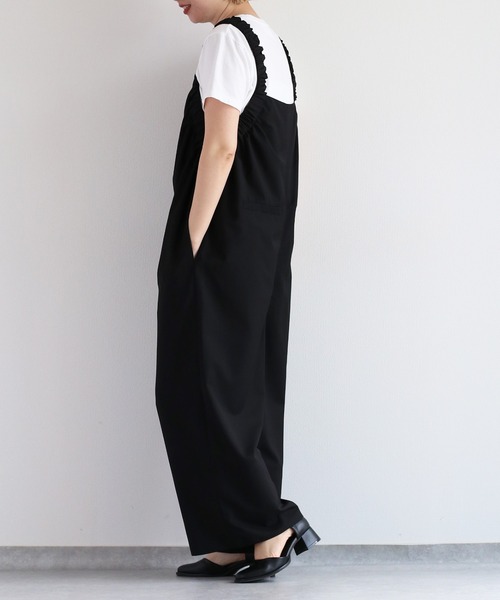 cepo（セポ）の「アームギャザーロンパース（つなぎ/オールインワン・レディース・ブラック/グレー・M）」の6枚目の写真