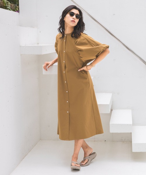 HEREIAM(ヘレイアム)の「【HEREIAM】接触冷感/COOLマテリアルドレス(ワンピース・レディース・ブラック/キャメル・SMALL/MEDIUM)」の8枚目の写真