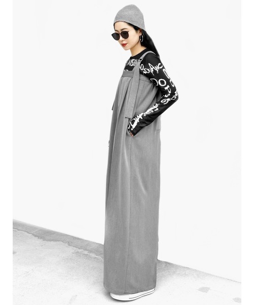 LVEU.(ラブユ.)の「【LVEU.】エステルツイルベルトサロペット(Ai select) / トップス シャツ ブラウス プルオーバー スキッパー レオパード オーバー グリーン ブルー(サロペット/オーバーオール・レディース・グレー/ブラック・FREE)」の18枚目の写真