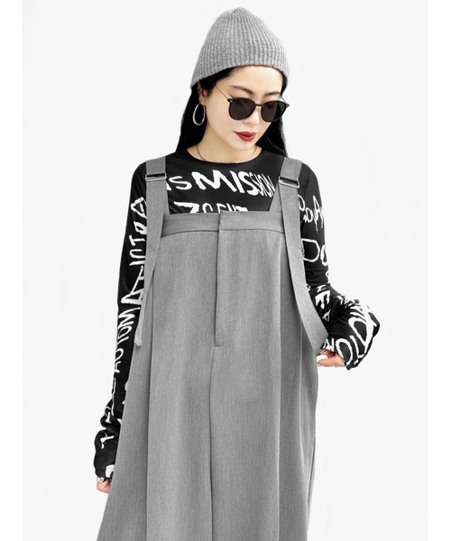 LVEU.(ラブユ.)の「【LVEU.】エステルツイルベルトサロペット(Ai select) / トップス シャツ ブラウス プルオーバー スキッパー レオパード オーバー グリーン ブルー(サロペット/オーバーオール・レディース・グレー/ブラック・FREE)」の20枚目の写真