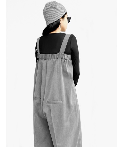 LVEU.(ラブユ.)の「【LVEU.】エステルツイルベルトサロペット(Ai select) / トップス シャツ ブラウス プルオーバー スキッパー レオパード オーバー グリーン ブルー(サロペット/オーバーオール・レディース・グレー/ブラック・FREE)」の11枚目の写真