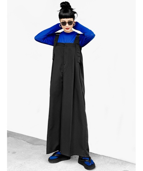 LVEU.(ラブユ.)の「【LVEU.】エステルツイルベルトサロペット(Ai select) / トップス シャツ ブラウス プルオーバー スキッパー レオパード オーバー グリーン ブルー(サロペット/オーバーオール・レディース・グレー/ブラック・FREE)」の14枚目の写真