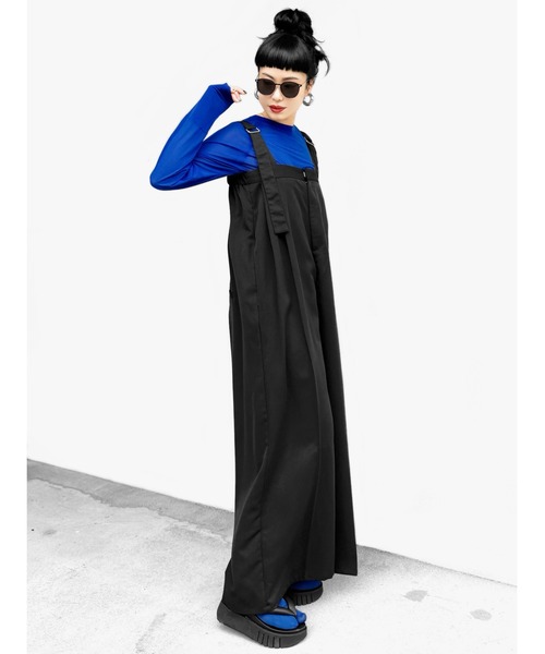 LVEU.(ラブユ.)の「【LVEU.】エステルツイルベルトサロペット(Ai select) / トップス シャツ ブラウス プルオーバー スキッパー レオパード オーバー グリーン ブルー(サロペット/オーバーオール・レディース・グレー/ブラック・FREE)」の15枚目の写真