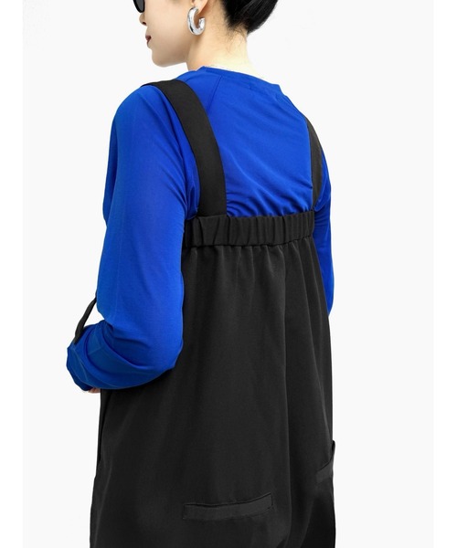 LVEU.(ラブユ.)の「【LVEU.】エステルツイルベルトサロペット(Ai select) / トップス シャツ ブラウス プルオーバー スキッパー レオパード オーバー グリーン ブルー(サロペット/オーバーオール・レディース・グレー/ブラック・FREE)」の7枚目の写真