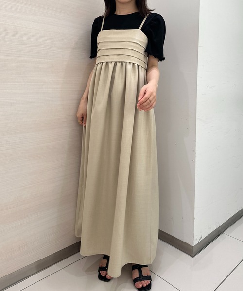 RANAN(ラナン)の「タックデザインキャミワンピ(ワンピース・レディース・ブラック/グレー/ベージュ・M/L/LL)」の18枚目の写真
