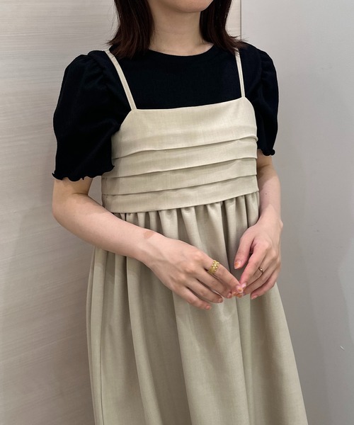 RANAN(ラナン)の「タックデザインキャミワンピ(ワンピース・レディース・ブラック/グレー/ベージュ・M/L/LL)」の20枚目の写真