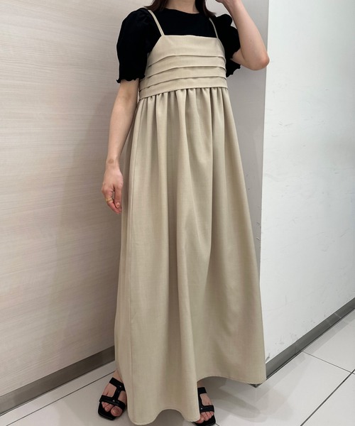 RANAN(ラナン)の「タックデザインキャミワンピ(ワンピース・レディース・ブラック/グレー/ベージュ・M/L/LL)」の22枚目の写真