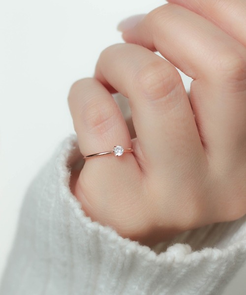 ebine（エビネ）の「金属アレルギー/one carat pinky ring/サージカルステンレス（リング・レディース・シルバー/ゴールド/ピンクゴールド・1号/3号/5号）」の3枚目の写真