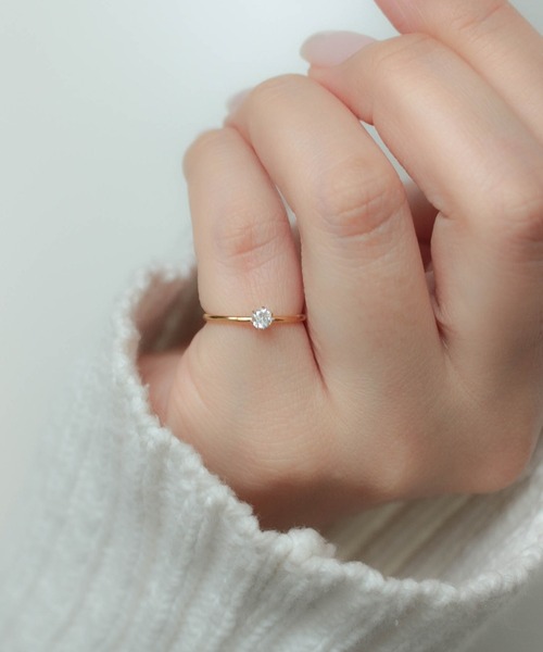 ebine（エビネ）の「金属アレルギー/one carat pinky ring/サージカルステンレス（リング・レディース・シルバー/ゴールド/ピンクゴールド・1号/3号/5号）」の6枚目の写真