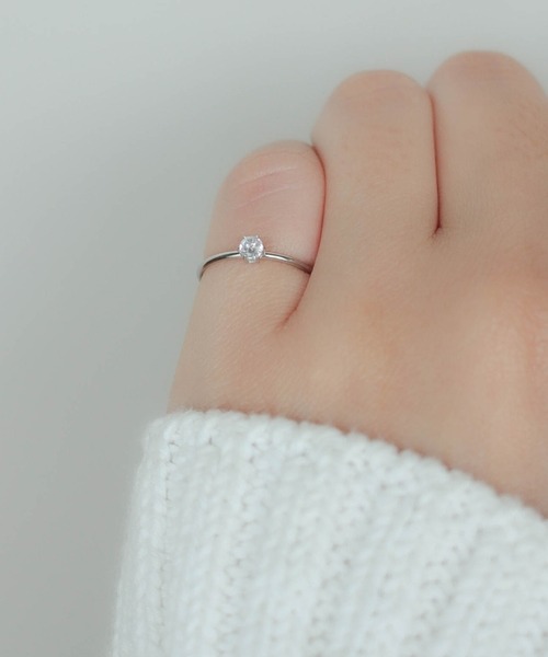 ebine（エビネ）の「金属アレルギー/one carat pinky ring/サージカルステンレス（リング・レディース・シルバー/ゴールド/ピンクゴールド・1号/3号/5号）」の8枚目の写真