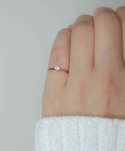 ebine（エビネ）の「金属アレルギー/one carat pinky ring/サージカルステンレス（リング・レディース・シルバー/ゴールド/ピンクゴールド・1号/3号/5号）」の9枚目の写真