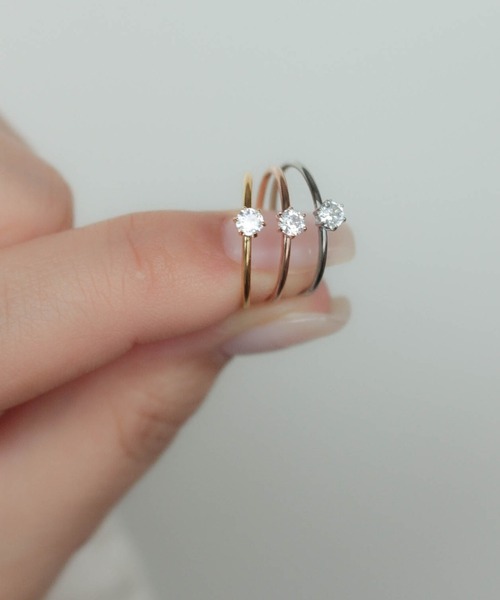 ebine（エビネ）の「金属アレルギー/one carat pinky ring/サージカルステンレス（リング・レディース・シルバー/ゴールド/ピンクゴールド・1号/3号/5号）」の14枚目の写真