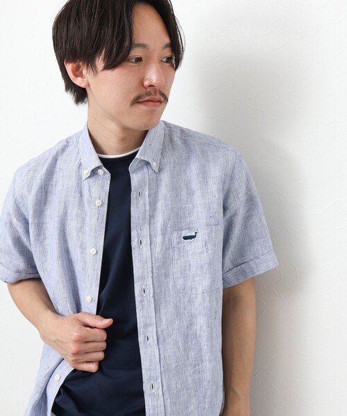 NOLLEY’S(ノーリーズ)の「リネン クジラBD 半袖シャツ(シャツ/ブラウス・メンズ・ピンク/グリーン系その他/ブルー系その他/レッド系その他/キナリ・S/M/L/XL)」の21枚目の写真