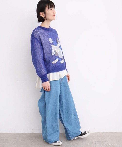 l'atelier du savon（アトリエドサボン）の「●リネンデニム　ハウスコインポケット　パンツ（デニムパンツ・レディース・ネイビー/ブルー・FREE）」の17枚目の写真