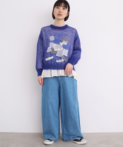 l'atelier du savon（アトリエドサボン）の「●リネンデニム　ハウスコインポケット　パンツ（デニムパンツ・レディース・ネイビー/ブルー・FREE）」の18枚目の写真