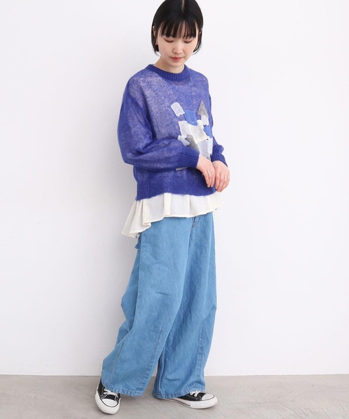 l'atelier du savon（アトリエドサボン）の「●リネンデニム　ハウスコインポケット　パンツ（デニムパンツ・レディース・ネイビー/ブルー・FREE）」の19枚目の写真