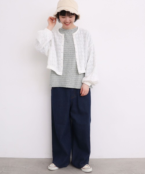 l'atelier du savon（アトリエドサボン）の「●リネンデニム　ハウスコインポケット　パンツ（デニムパンツ・レディース・ネイビー/ブルー・FREE）」の22枚目の写真