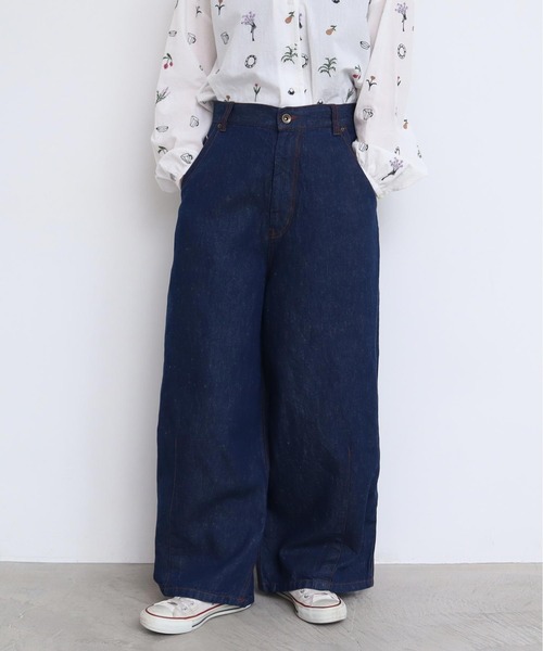 l'atelier du savon ワイドパンツ アトリエドゥサボン 気まぐれドット